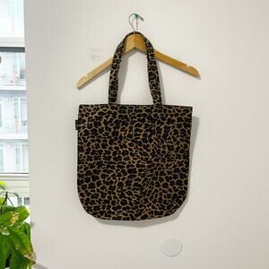J. Crew Everyday Leopard Print Canvas Tote Bag